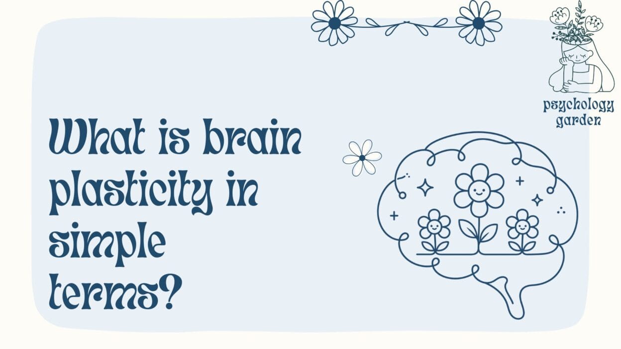 brain plasticity doodle with flowers inside a brain